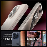 Spigen iPhone 15 Pro Deksel Liquid Air Natural Titanium