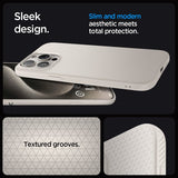 Spigen iPhone 15 Pro Deksel Liquid Air Natural Titanium