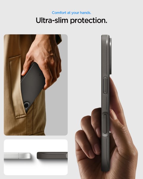 Spigen iPhone 17 Deksel Thin Fit MagFit Gunmetal