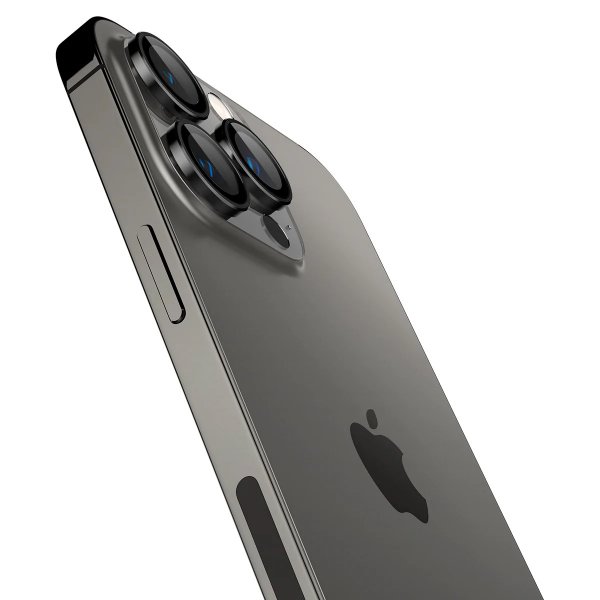 Spigen iPhone 14/15/16/17 Pro & Pro Max Kamerabeskytter GLAS.tR EZ Fit Optik Pro 2-pakning Svart