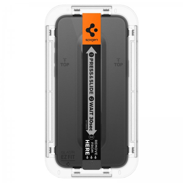 Spigen iPhone 15 Pro Max Skjermbeskytter GLAS.tR EZ Fit FC Svart 2-pakning