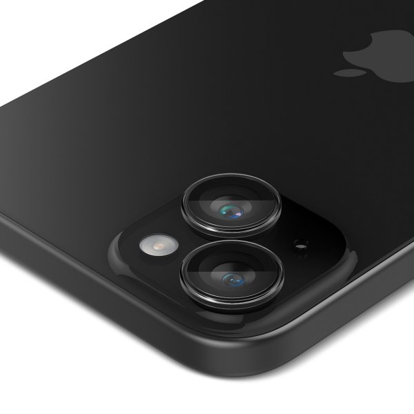 Spigen iPhone 14/15/14 Plus/15 Plus Kamerabeskytter GLAS.tR EZ Fit Optik Pro Crystal Clear 2-pakning