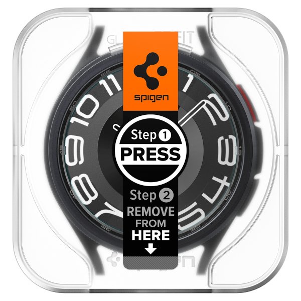 Spigen Samsung Galaxy Watch 6 Classic 43mm Skjermbeskytter GLAS.tR EZ Fit 2-pakning