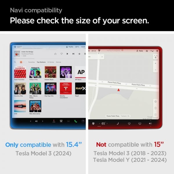 Spigen Skjermbeskytter GLAS.tR EZ FIT Anti-Glare Tesla Model 3 (2024)