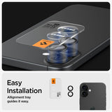 Spigen iPhone 16/iPhone 16 Plus Kamerabeskytter GLAS.tR EZ Fit Optik Pro 2-pakning Svart
