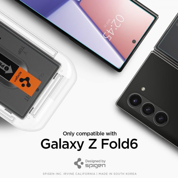Spigen Samsung Galaxy Z Fold 6 Skjermbeskytter GLAS.tR EZ Fit 2-pakning