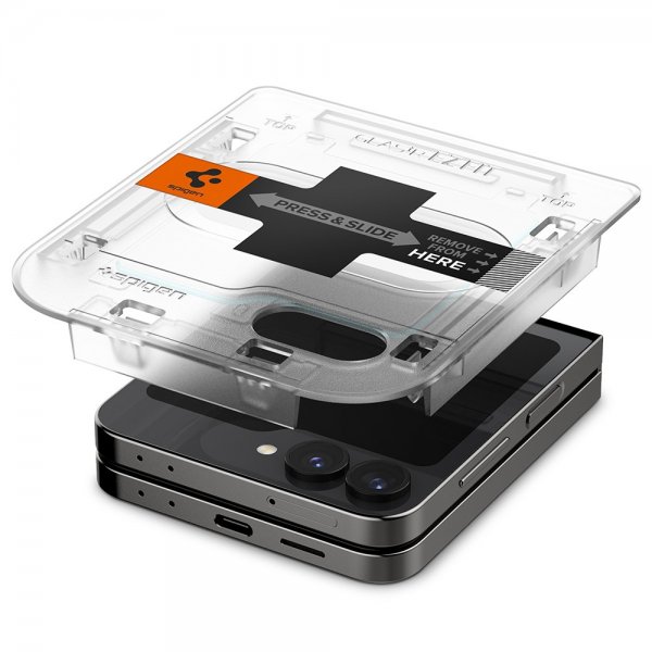 Spigen Samsung Galaxy Z Flip 6/Flip 7 FE Skjermbeskytter GLAS.tR EZ Fit 2-pakning
