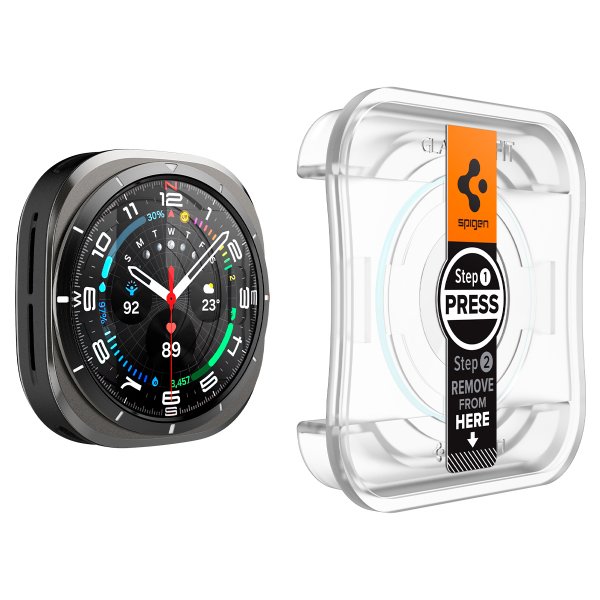 Spigen Samsung Galaxy Watch Ultra Skjermbeskytter GLAS.tR EZ Fit 2-pakning