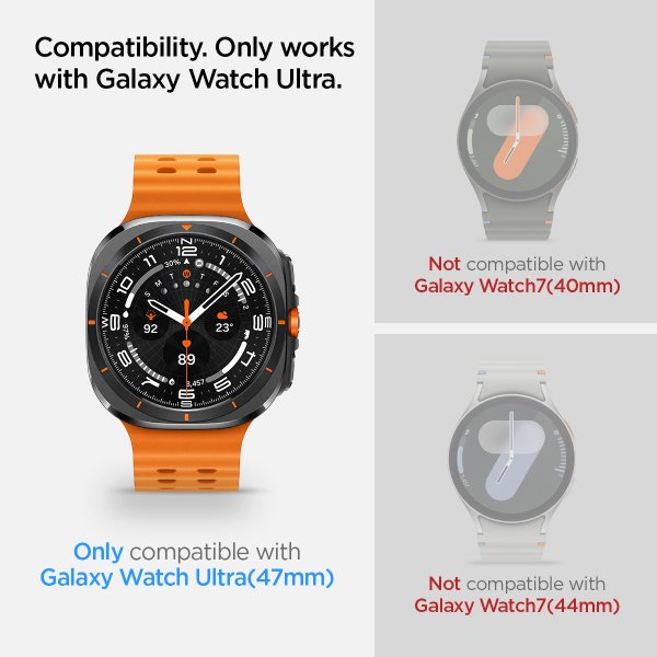 Spigen Samsung Galaxy Watch Ultra Skjermbeskytter GLAS.tR EZ Fit 2-pakning