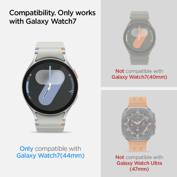 Spigen Samsung Galaxy Watch 7 44mm Skjermbeskytter GLAS.tR EZ Fit 2-pakning