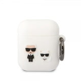 Karl Lagerfeld AirPods 1/2 Deksel 3D Logo Hvit