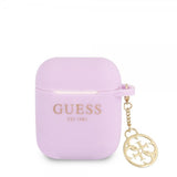 Guess AirPods 1/2 Deksel Classic Logo 4G Charm Lilla