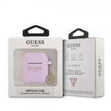 Guess AirPods 1/2 Deksel Classic Logo 4G Charm Lilla