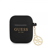 Guess AirPods 1/2 Deksel Classic Logo 4G Charm Svart