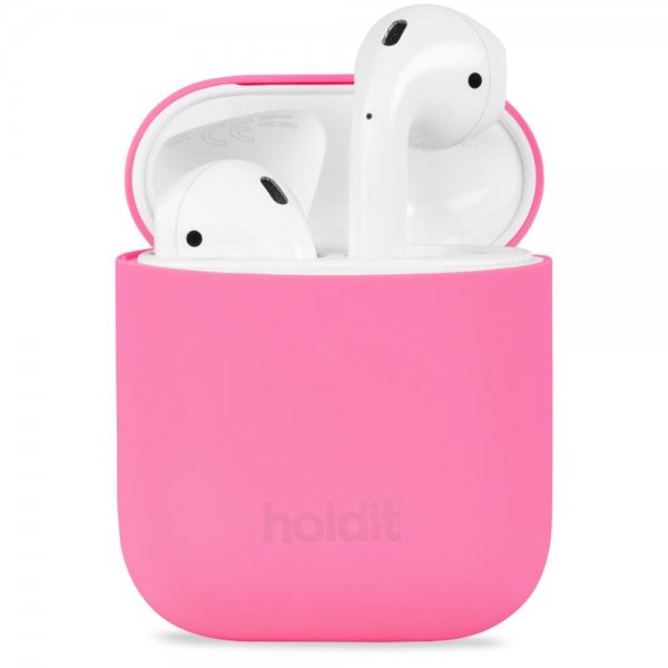 holdit AirPods 1/2 Deksel Silikon Bright Pink