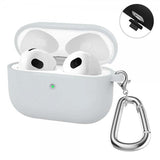 Hat Prince AirPods 3 Deksel Silikon med Karabinkrok Grå