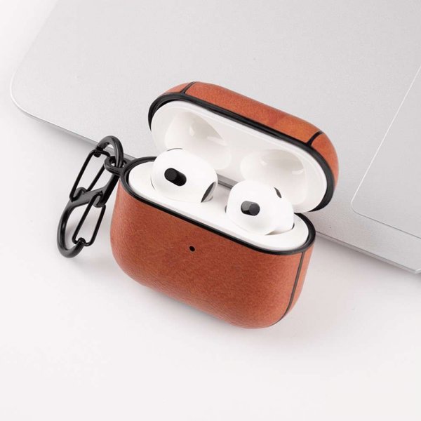 AirPods 3 Deksel Lærtekstur Lys brun