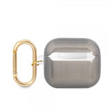 Guess AirPods 3 Deksel Printed Stripe & Gold Hook Svart
