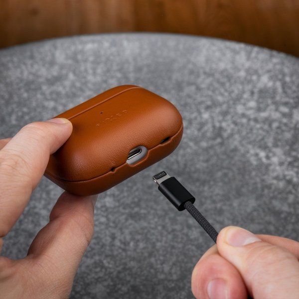 Fixed AirPods 3 Deksel PodsLeather MagSafe Brun