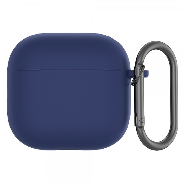 AirPods 4 Deksel i Silikon med Karabinkrok Mørk blå