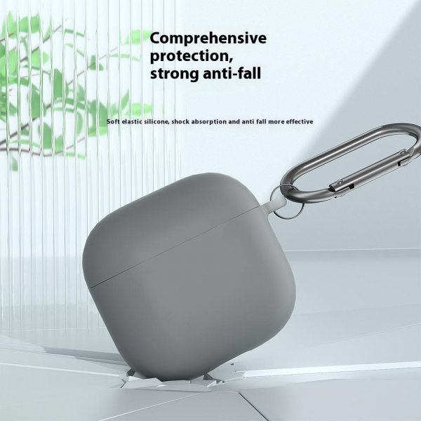 AirPods 4 Deksel i Silikon med Karabinkrok Mørk blå