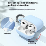 AirPods 4 Deksel i Silikon med Karabinkrok Mørk blå
