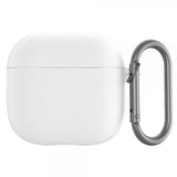 AirPods 4 Deksel i Silikon med Karabinkrok Hvit