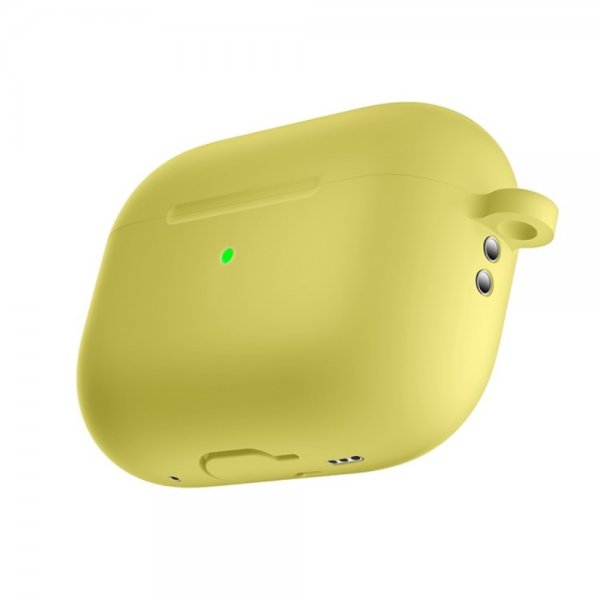 AirPods Pro 2 Deksel i Silikon med Karabinkrok Gul