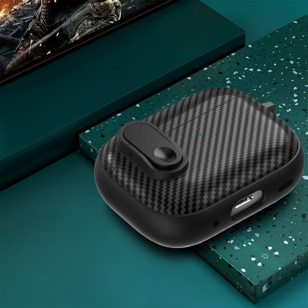 AirPods Pro 2 Deksel Kullfibermønster Gul