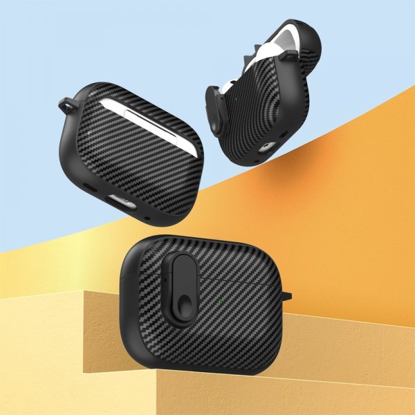 AirPods Pro 2 Deksel Kullfibermønster Lys grønn