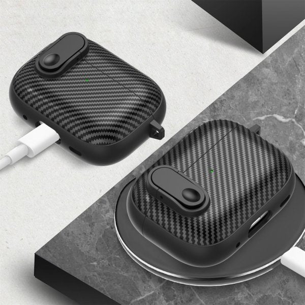 AirPods Pro 2 Deksel Kullfibermønster Lys grønn