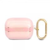 Guess AirPods Pro Deksel Printed Stripe & Gold Hook Rosa