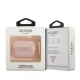 Guess AirPods Pro Deksel Printed Stripe & Gold Hook Rosa