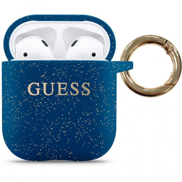 Guess AirPods (1/2) Deksel Glitter Blå