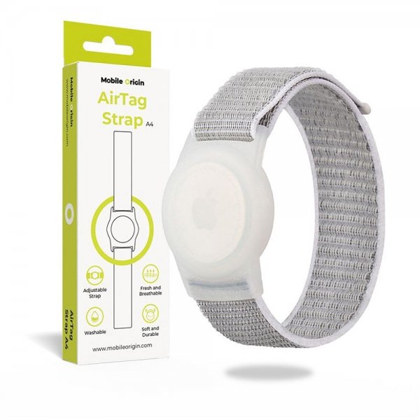 Mobile Origin AirTag Armbånd Nylon Grå