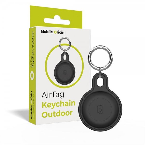 Mobile Origin AirTag Holder Keychain Outdoor Svart