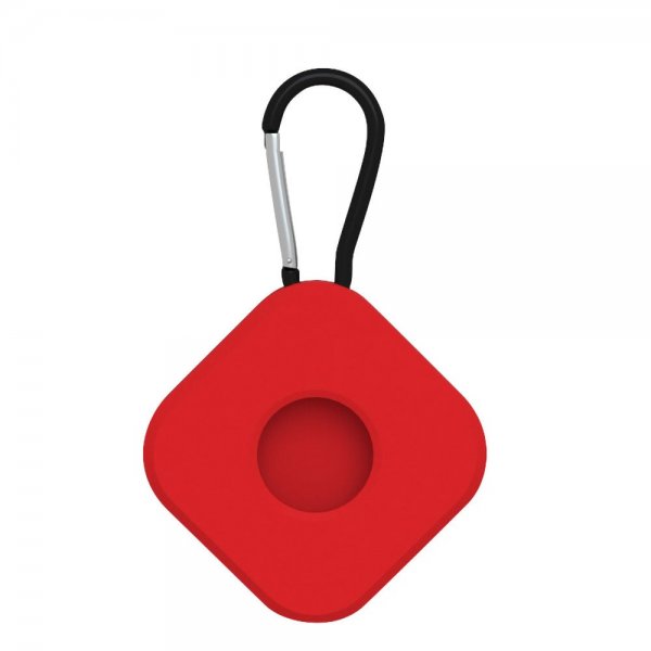 Apple AirTag Holder i Silikon med Karabinkrok Square Rød