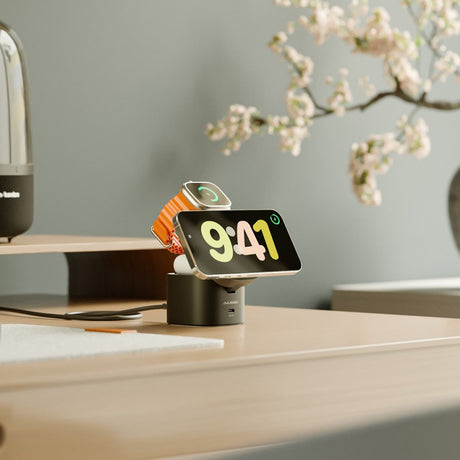 Alogic Trådløs lader PowerPod 4-in-1 Qi2 Svart