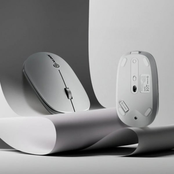ALOGIC Trådløs Mus Echelon Bluetooth USB-C oppladbar 4 knapper Hvit