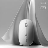 ALOGIC Trådløs Mus Echelon Bluetooth USB-C oppladbar 4 knapper Hvit