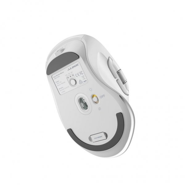 ALOGIC Trådløs Mus Apex Bluetooth USB-C Oppladbar 7 knapper Hvit