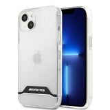 AMG iPhone 13 Deksel Electroplated Horizontal Stripes Hvit Transparent