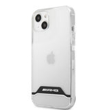 AMG iPhone 13 Deksel Electroplated Horizontal Stripes Hvit Transparent