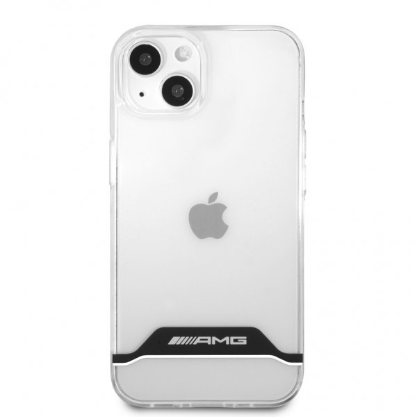 AMG iPhone 13 Mini Deksel Electroplated Horizontal Stripes Hvit Transparent