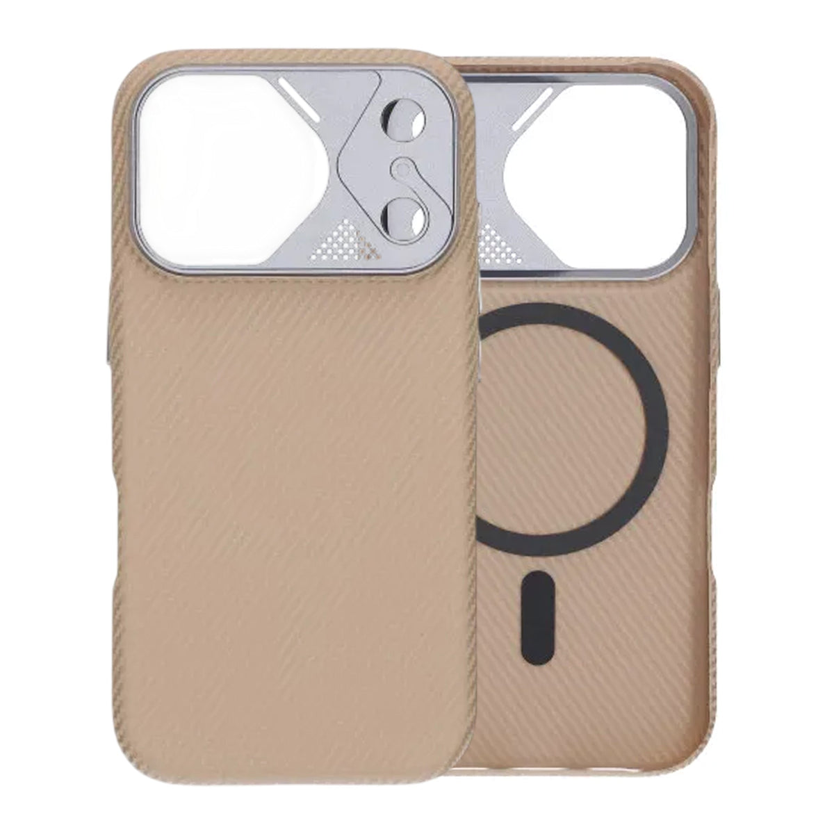 iPhone 17 Pro Deksel med karbonfibermønster MagSafe Beige
