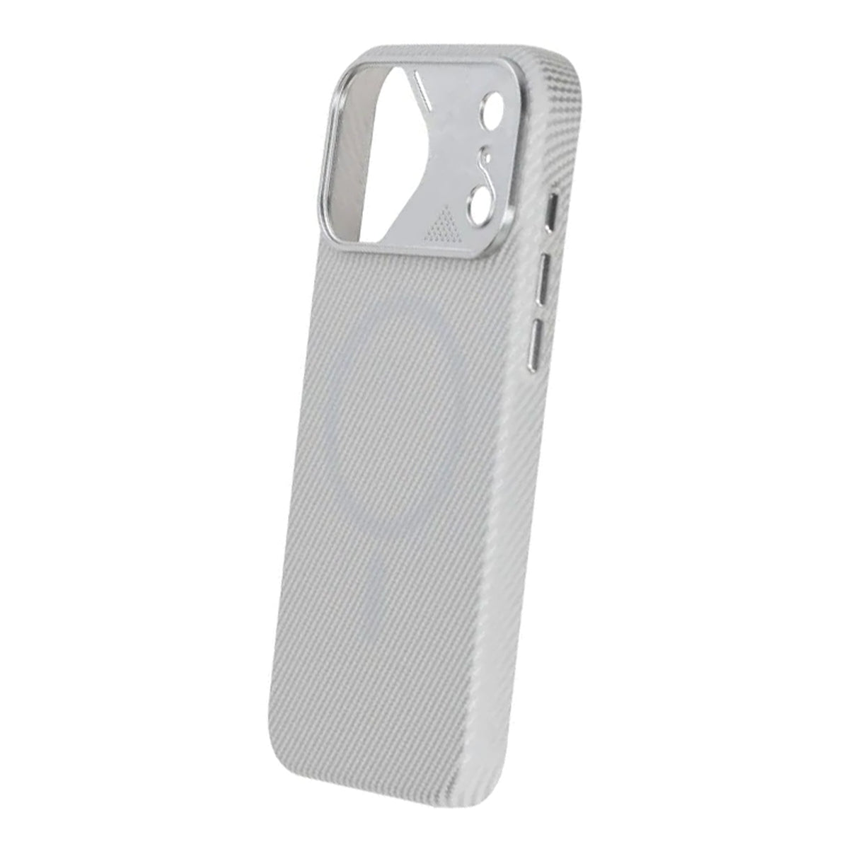 iPhone 17 Pro Max Deksel med karbonfibermønster MagSafe Sølv