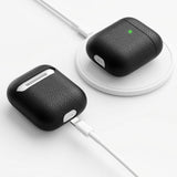 KeyBudz AirPods (1/2) Deksel PodSkinz Ekte Skinn Svart