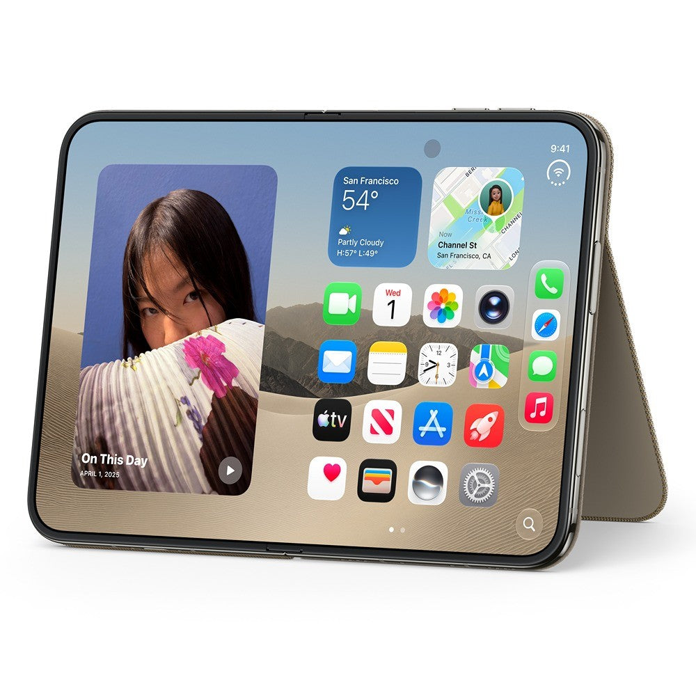 Apple Original iPhone Duo Deksel Folio Kickstand MagSafe Taupe