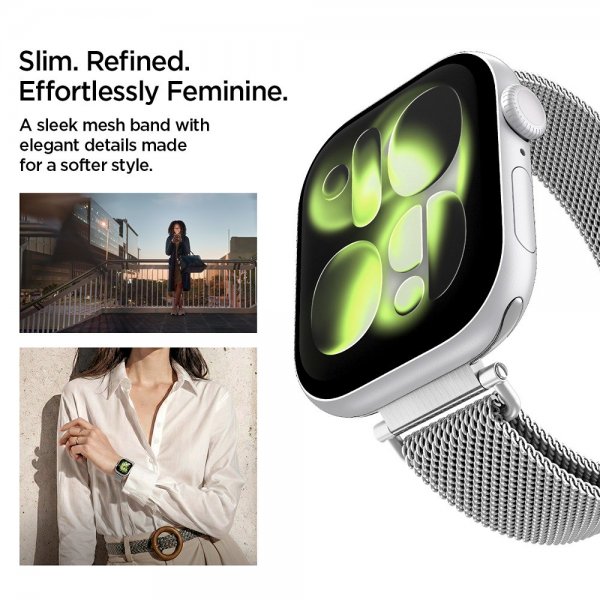 Spigen Apple Watch 38/40/41/42mm Armbånd WBM4 Sølv