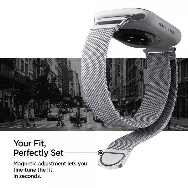 Spigen Apple Watch 38/40/41/42mm Armbånd WBM4 Sølv